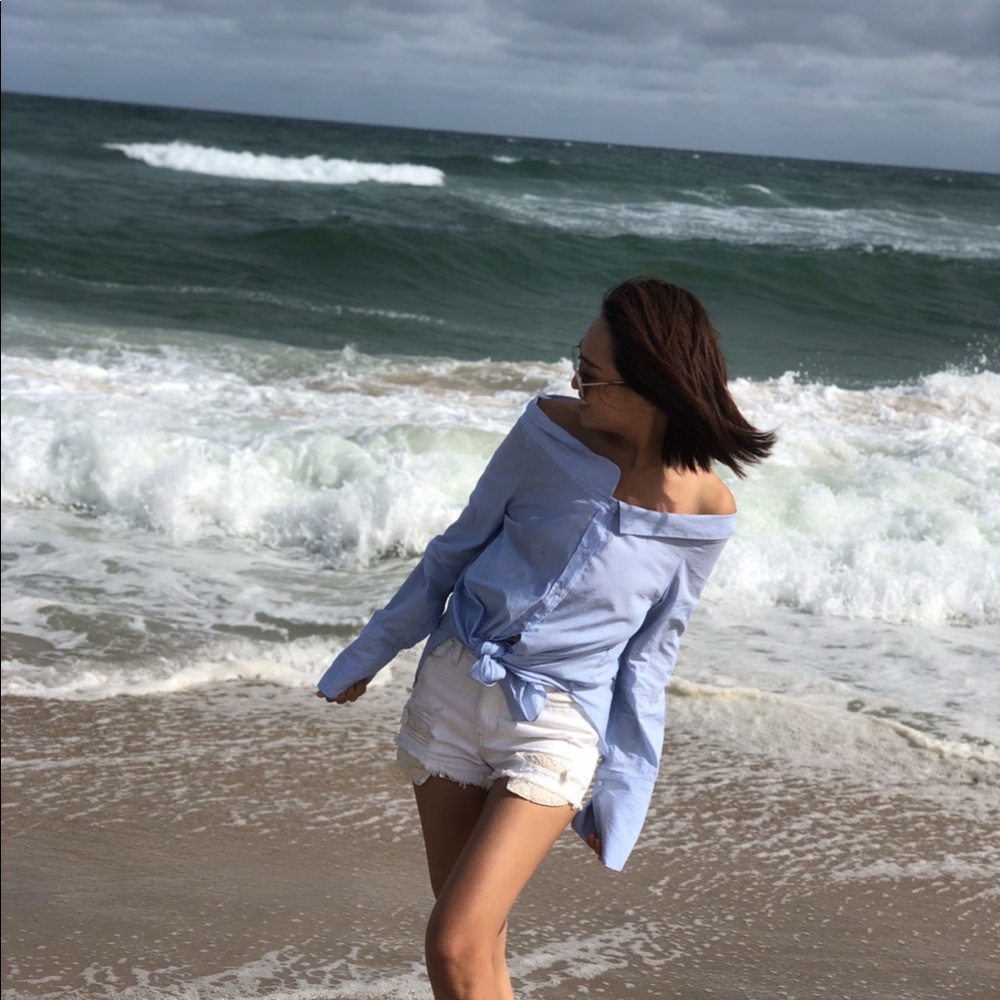 Zara baby blue shirt